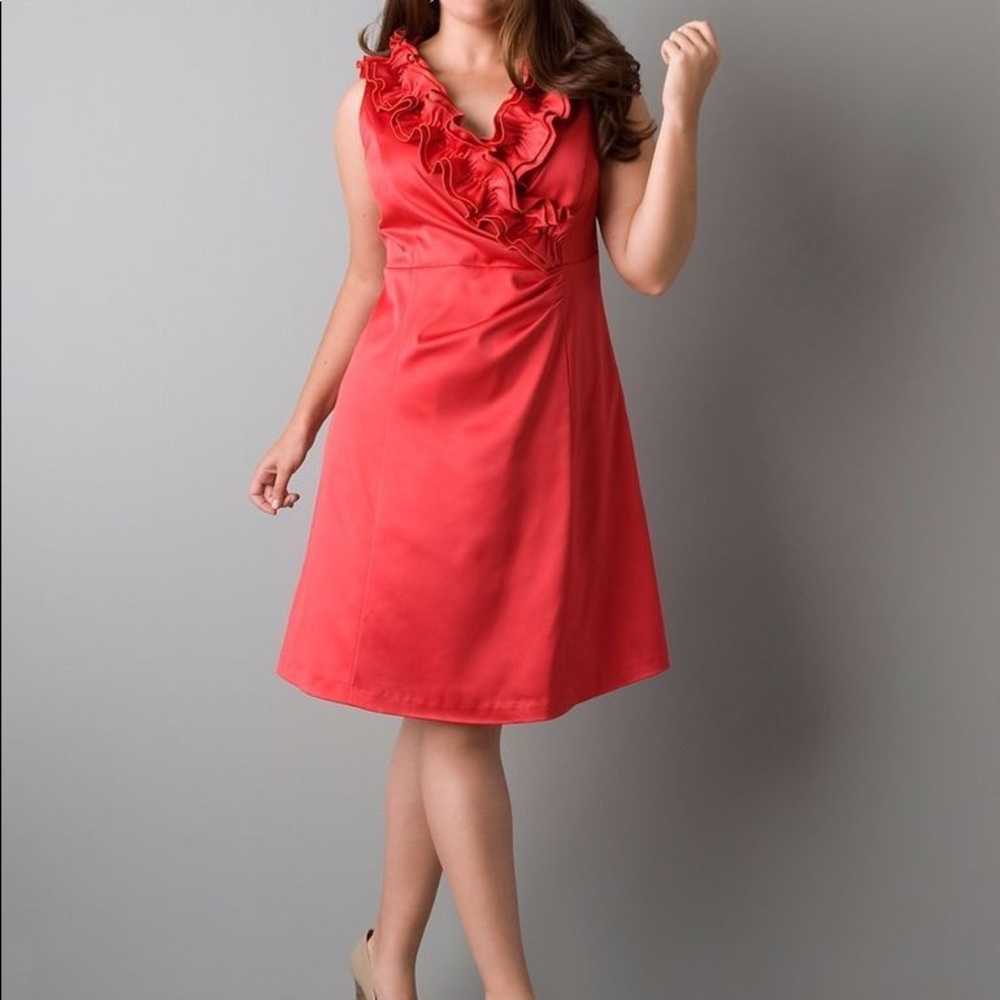 Lane Bryant Red Satin Dress